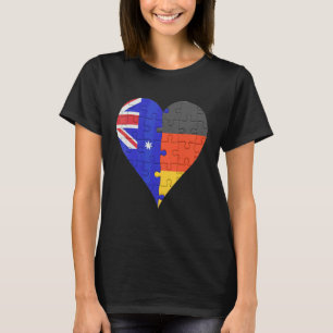 Australisk tysk Flagga Heart T Shirt