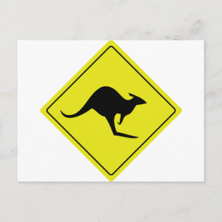 australisk vägskylt kangaroo australia vykort