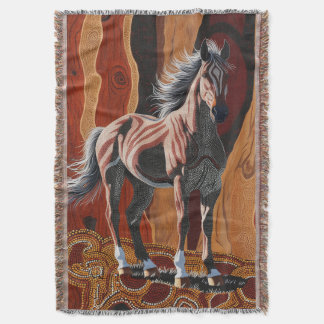 Australisk Vild Brumby Throw Blanket Filt
