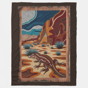 Australisk Vild Lizard Wildlife Scene Fleecefilt