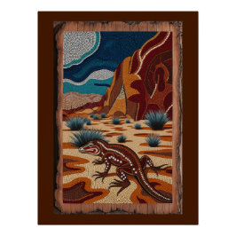 Australisk Vild Lizard Wildlife Scene Perfect Poster