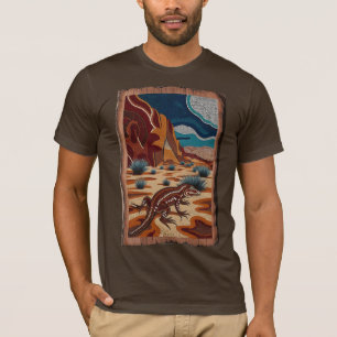 Australisk Vild Lizard Wildlife Scene T Shirt