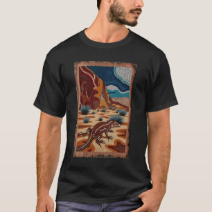 Australisk Vild Lizard Wildlife Scene T Shirt