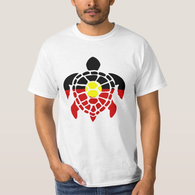 Australiska Aboriginal Sea Turtle T Shirt (Framsida)
