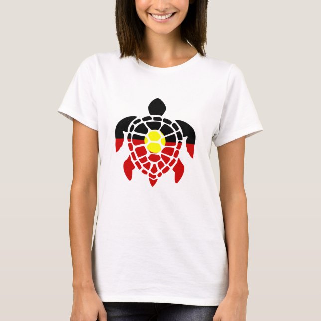 Australiska Aboriginal Sea Turtle T Shirt (Framsida)