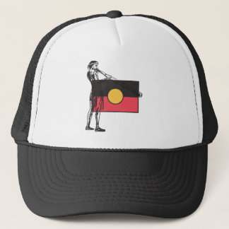 Australiska, aboriginella Flagga och aboriginer Keps