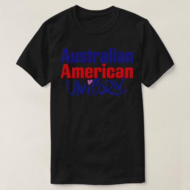 Australiska amerikanska Unicorn 1 T Shirt (Design framsida)