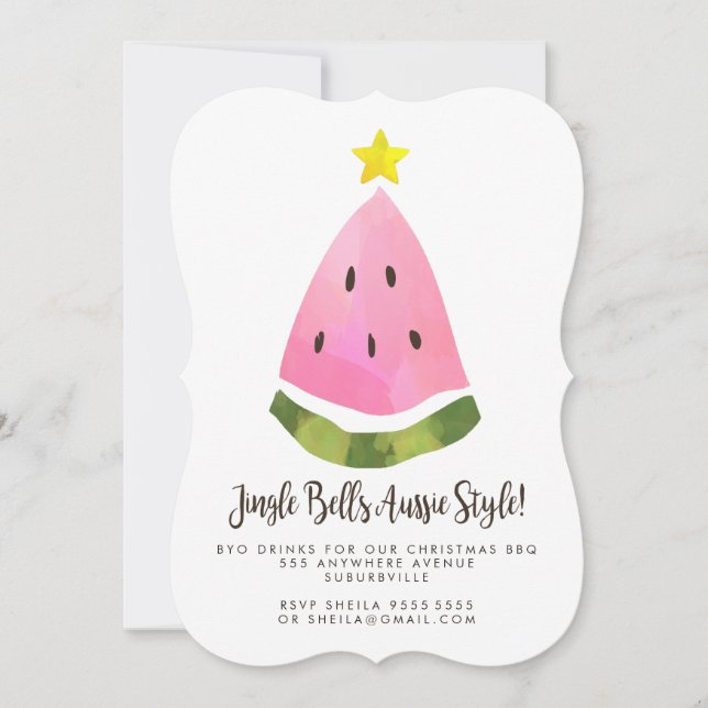 Australiska Aussie-sommarjulen Julafton BBQ Party Inbjudningar (Framsida)