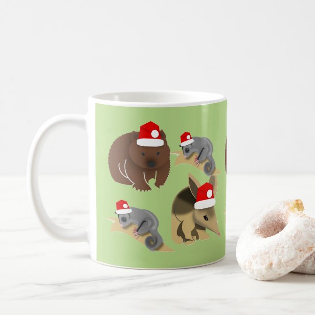Australiska Baby djur jul Kaffemugg (Med munk)
