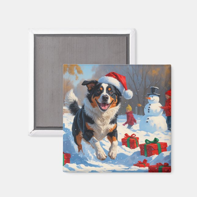 Australiska boskapseftermiddagen Snö Scene Magnet (Front/Back)