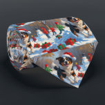 Australiska boskapseftermiddagen Snö Scene Slips<br><div class="desc">En helgdag med hjärtslitande hund i snö,  som bär en julhatt och omges av färgfulla presentlådor. I bakgrunden bygger barn snögubbe bredvid ett Julgran som är täckt av snö och skapar en glatt vinter under. Perfekt för att sprida helgdag och fånga julens magi.</div>