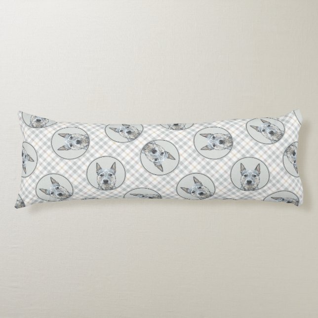 Australiska Cattle Hund Blue Heeler Original Hund  Kroppskudde (Framsidan)