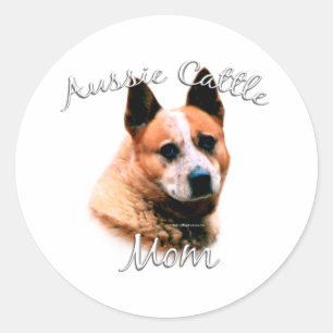 Australiska Cattle Hund Mamma 2 Runt Klistermärke