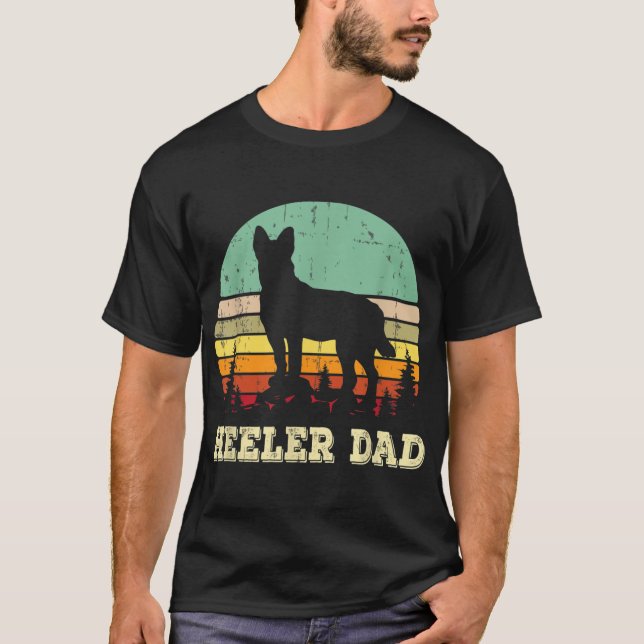 Australiska Cattle Hund Red Blue Pet Heeler Pappa  T Shirt (Framsida)