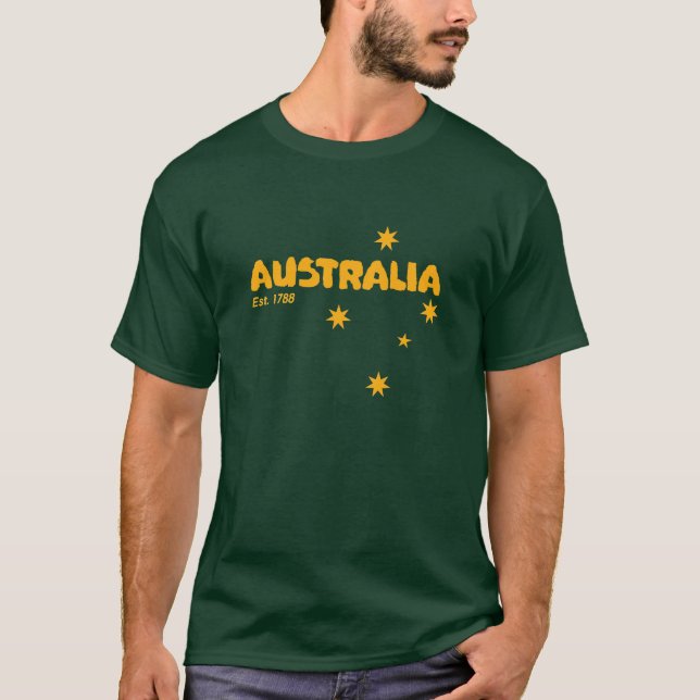 Australiska dagen Est 1788 Australian Aussie T-Shi Tee (Framsida)