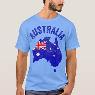 Australiska dagen Funny Australian Karta Flagga Pa T Shirt