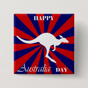 Australiska dagen lycklig Australien Kangaroo Knapp