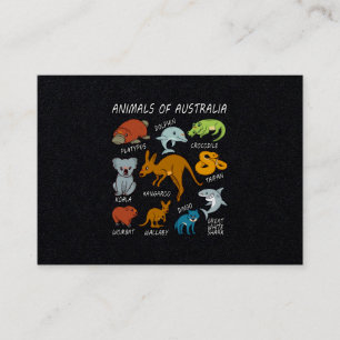 Australiska djur visitkort