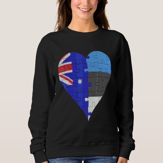 Australiska estniska Flagga Heart T Shirt (Framsida)