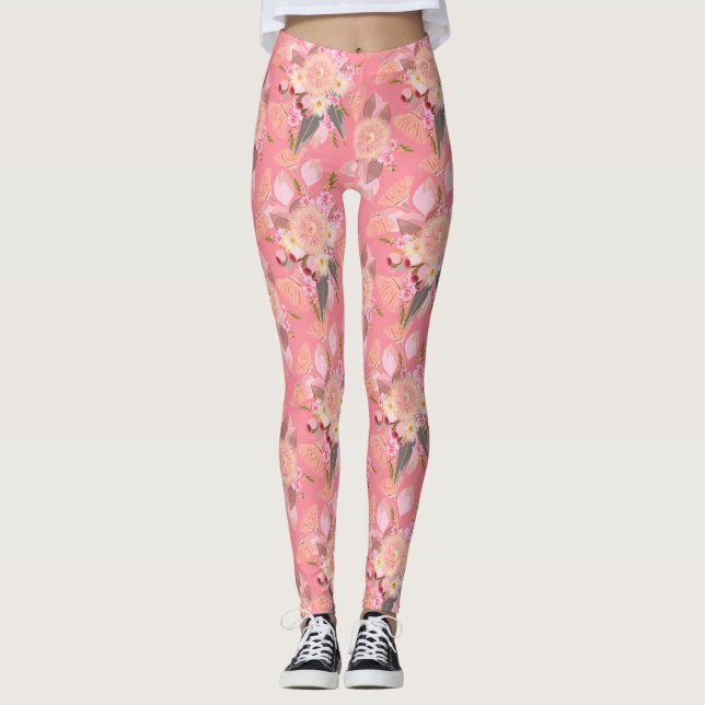 Australiska Eucalyptus Blooms Leggings (Framsida)