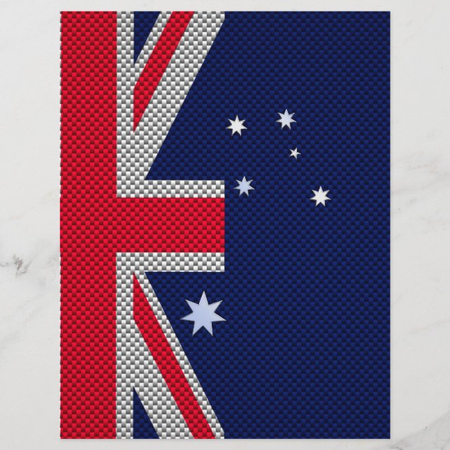 Australiska Flagga Design Carbon Fiber Chrome Stil (Framsida)