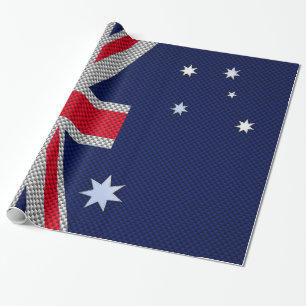 Australiska Flagga Design Carbon Fiber Chrome Stil Presentpapper