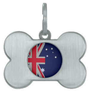 Australiska Flagga Design Carbon Fiber Stil ID-bricka Husdjur