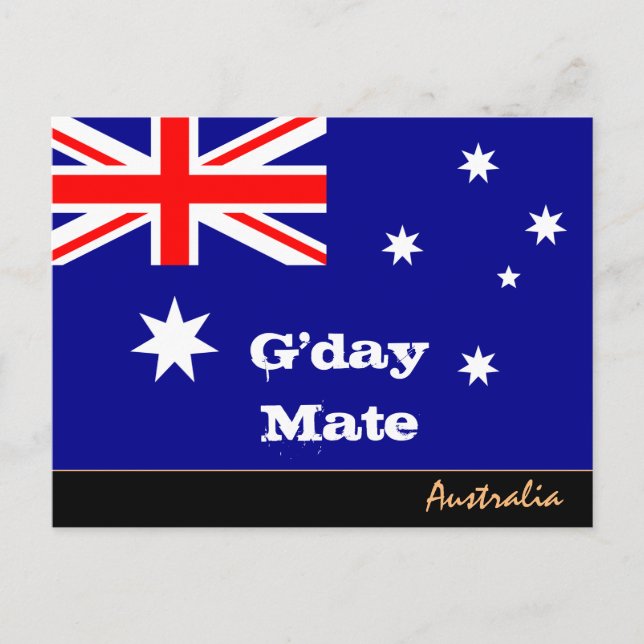 Australiska Flagga & G:s dag Mate-resa / Australie Vykort (Framsida)
