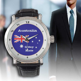 Australiska Flagga & G'day Mate, Australien/mode Armbandsur