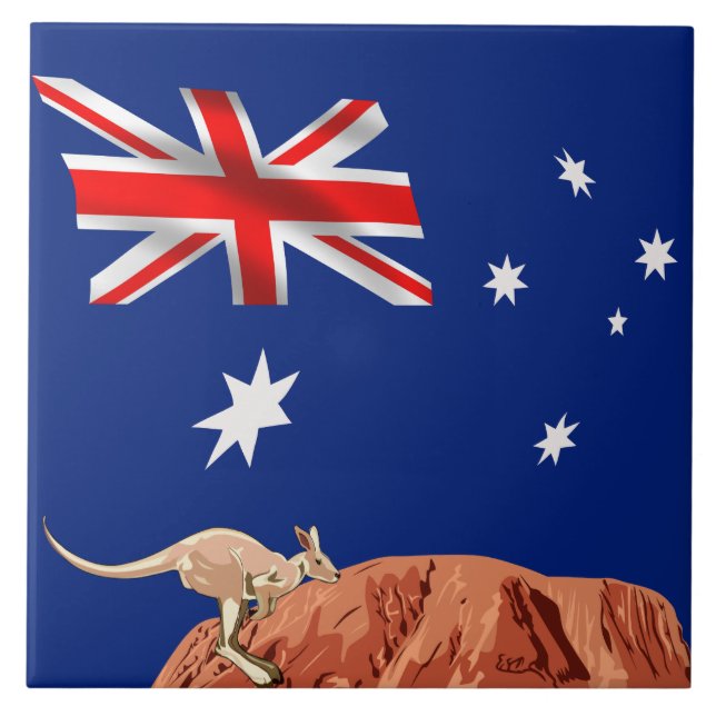 Australiska flagga kakelplatta (Framsidan)