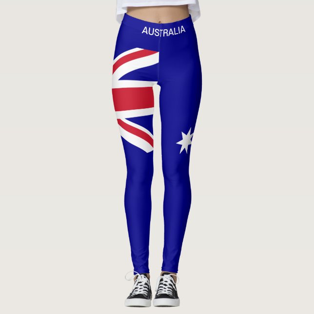 Australiska Flagga Leggings (Framsida)