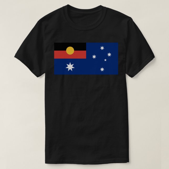 Australiska Flagga med Aboriginal Flagga Classic T Shirt (Design framsida)