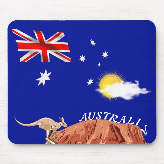 Australiska flagga musmatta (Framsidan)
