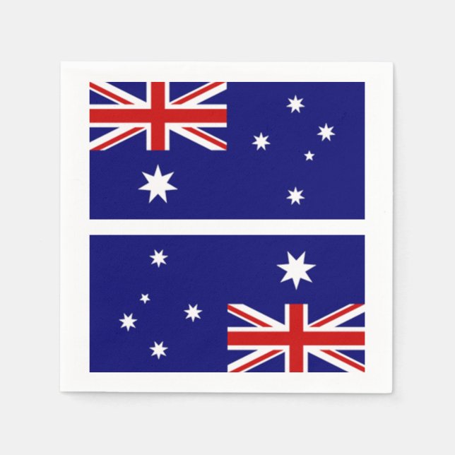 Australiska Flagga Naplins Pappersservett (Framsidan)