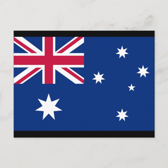 Australiska Flagga och meningen Vykort (Framsida)