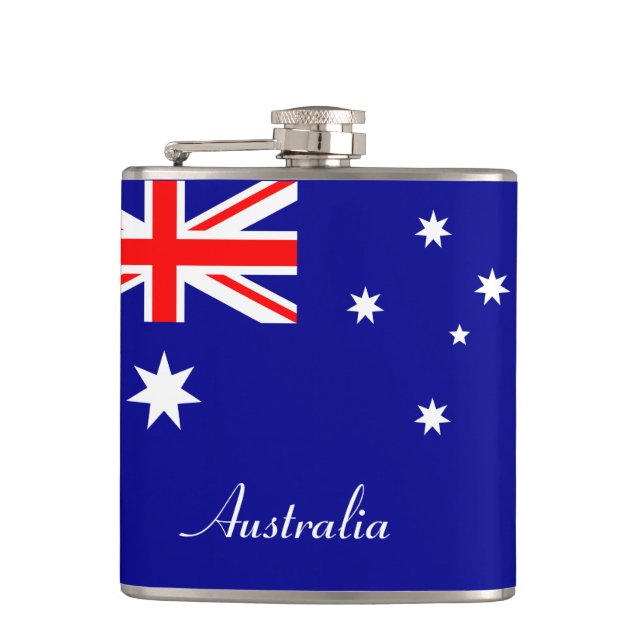 Australiska Flagga och resa Australien/sportfantas Fickplunta (Framsidan)