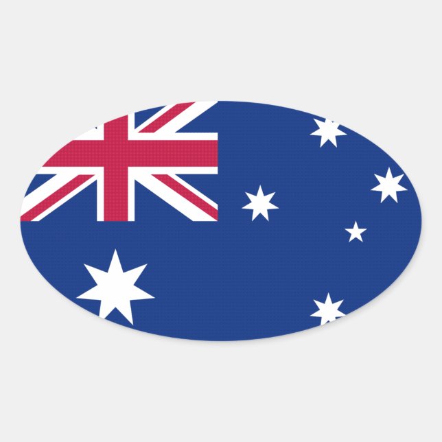 Australiska flagga ovalt klistermärke (Framsida)
