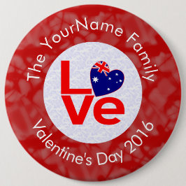 Australiska Flagga Red Brev KÄRLEK Flagga Personli Knapp