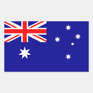 Australiska Flagga Rektangulärt Klistermärke
