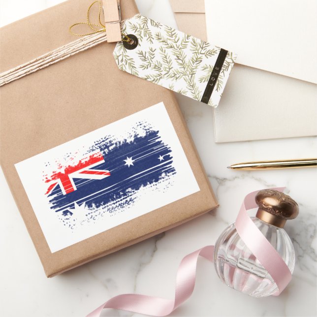 Australiska flagga rektangulärt klistermärke (Gifting)