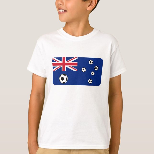 Australiska Flagga Soccer Balls Tee (Framsida)