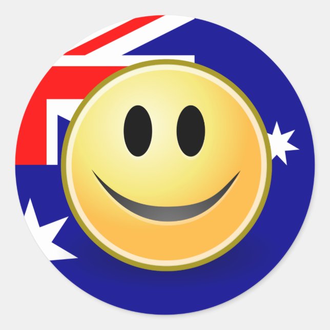 Australiska flaggan Face Sticker Runt Klistermärke (Framsida)
