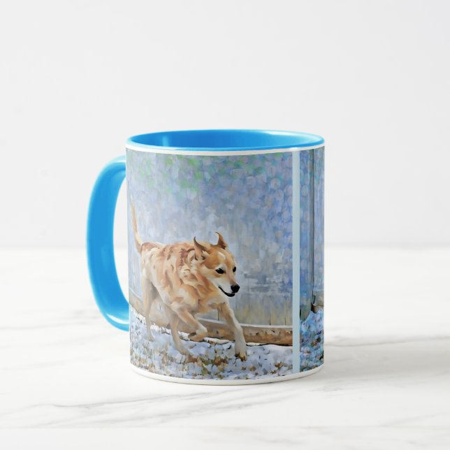 Australiska Hund Cattle i Snö Mugg (Framsida vänster)