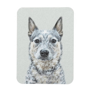Australiska Hund Cattle Painting - Cute Original A Magnet