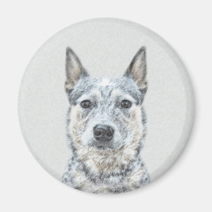 Australiska Hund Cattle Painting - Cute Original A Magnet