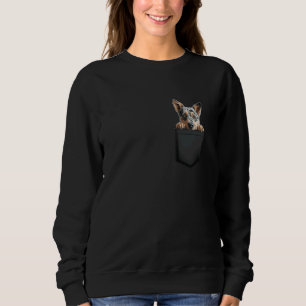 Australiska Hund Cattle Puppy i Pocket Cute Pet Lo T Shirt