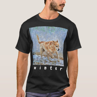 Australiska Hund Cattle som går i Snö T-Shirt