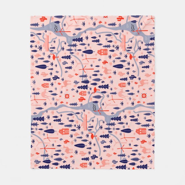 Australiska ikoner, sömlös dekorativ mönster. fleecefilt (Framsidan)