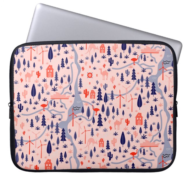 Australiska ikoner, sömlös dekorativ mönster. laptop fodral (Framsidan)