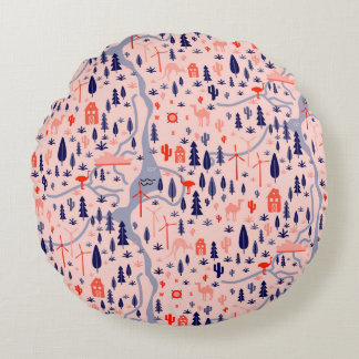 Australiska ikoner, sömlös dekorativ mönster. rund kudde